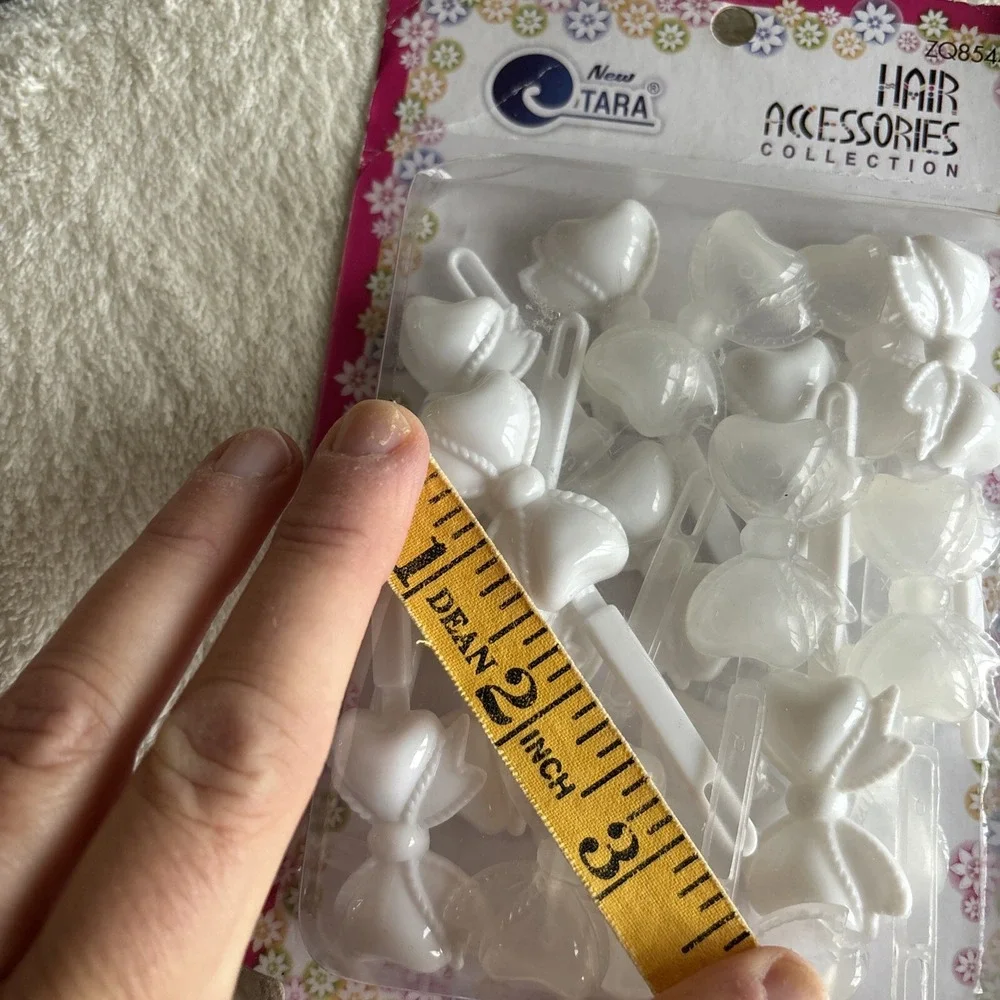 NWT Kids Bow Hair White Clear New Tara Vintage Barrettes Coquette‎ Clips 18 Pack
